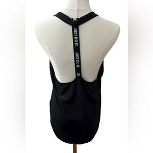 NIKE Black Dri-FIT Just Do It Y Racerback Running Tank Top Women’s Size Small